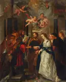 copy after Peter Paul Rubens, The Marriage of the Virgin, Oil on copper