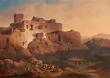 Mathias Artaria, Spanish Landscape with a Castle, Oil on canvas