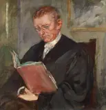 Ferdinand Brütt, A Lawyer Reading, Oil on canvas