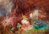 Max Brückner, The Set of Wagner's "Rheingold", Oil on canvas
