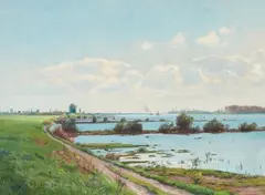 Wilhelm Degode, Landscape in the Lower Rhine Region, Oil on canvas