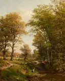 Fritz (Friedrich Carl Werner) Ebel, Outskirts of a Forest, Oil on canvas