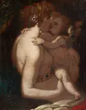 attributed to William Etty, Venus and Cupid, Oil on canvas