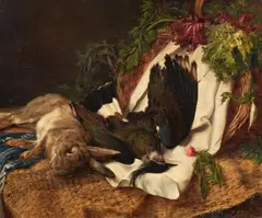 Ludwig Gedlek, Still Life with a Rabbit and a Lapwing, Oil on canvas