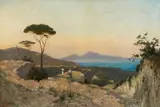 Heinrich Gogarten, Southern Coastal Landscape, Oil on canvas