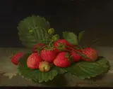 William Hammer, Still Life with Strawberries, Oil on canvas