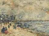 Luigi Loir, On the Banks of the Seine in Paris, Oil on paper, mounted on panel