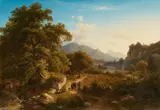 Johann Mohr, Landscape near Ischl, Oil on canvas