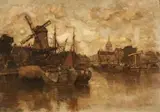 Ludvig Munthe, View of a Dutch Harbour City