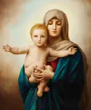 Austrian Artist 19th century, The Virgin and the Blessing Christ Child, Oil on canvas