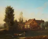 Paul de Saint-Martin, Landscape with a Cottage, Oil on panel