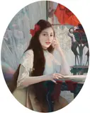 Jules Victor Verdier, Portrait of a Young Girl at a Desk, Oil on canvas