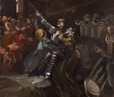 Wilhelm Trübner, The Death of the Count of Mansfeld, Oil on canvas (relined)