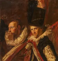Hugo Vogel, Two Men in Historic Attire, Oil on canvas