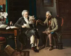 Benjamin Vautier, At the Notary's Office, Oil on canvas (relined)
