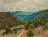 Eifel Landscape with Flowering Gorse by Fritz von Wille, Oil on canvas, sold Mar 2016