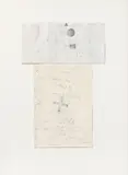 Untitled by Joseph Beuys, 1969/1983, 2 sheets: pencil and ink on folded (twice) invitation card and pencil and stamp on paper on support card resp, offered Nov 2015