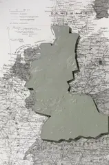 Wolf Vostell, Projekt: Überzementierung der Bundesrepublik Deutschland, 1970, Plaster and acrylic on offset on panel