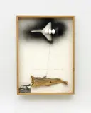 Wolf Vostell, El Avion es el huevo en la mano del cielo, 1971, Collage: acrylic, dried fish i.a. on cardboard on panel