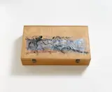 Portfolio, ACT UP Art Box, 1993/1994, 7 multiples by: Kiki Smith, colour photograph and glass sculpture; Mike Kelley, wooden egg; Simon Leung, imprinted silk cloth; Louise Bourgeois, rubber phallus; Ross Bleckner, plastic bird; Lorna Simpson, 2 glass sculptures with 2 text supplements; Nancy Spero, original hand printing on the lid of the original wooden box