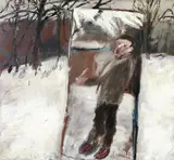 Klaus Fußmann, Untitled (Selbst im Schnee-Spiegel)