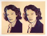 Andy Warhol, Mildred Scheel, Circa 1980, Colour silkscreen with diamond dust on newsprint, partially reworked in colour, on canvas