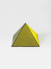 Pyramid by Roy Lichtenstein, 1968, Colour silkscreen on card stock, folded into a three-dimensional pyramid, sold Nov 2015