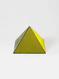 Roy Lichtenstein, Pyramid, 1968, Colour silkscreen on card stock, folded into a three-dimensional pyramid