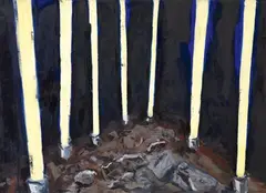 Volker Tannert, Untitled (Unsere Wünsche wollen Kathedralen bauen), 1982, Oil on canvas