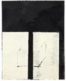 Giuseppe Spagnulo, Untitled (Werkzeichnung "Antigone"), 1993, Mixed media, iron casting and ashes, collaged, on highly fibrous cardboard on panel. Approx