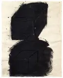 Giuseppe Spagnulo, Untitled (Werkzeichnung "Antigone"), 1993, Mixed media, iron casting and ashes, on highly fibrous cardboard on panel. Approx