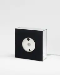 Indicator time to go by Takis, 1969, Kinetic sculpture: plastic and magnet with electric motor. In plexiglass box, offered Nov 2015