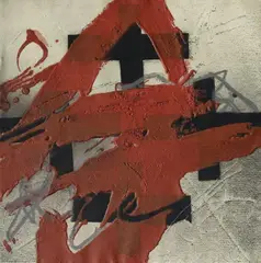 Cobert de roig by Antoni Tàpies, 1984, Farbradierung, Prägedruck und Grattage auf Guarro-Velin, sold Nov 2015