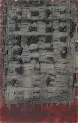 Relief-Painting by Herbert Zangs, 1961, Mixed media on panel, sold Nov 2015