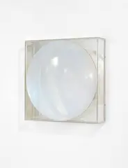 Untitled by Adolf Luther, 1984, Mirror object: semi-transparent mirror infront of mirror back panel on panel, sold Nov 2015