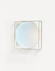Untitled by Adolf Luther, 1981, Mirror object: Semi-transparent mirror infront of mirror back panel on panel. In plexiglass box, sold Nov 2015