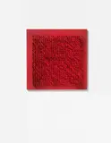 Tableau Clous by Bernard Aubertin, 1970, Nägel auf Holz, rot bemalt, sold Nov 2015