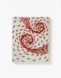 Gusmaroli, Vortice rosso, 2015, Paper collaged on paper lace on canvas