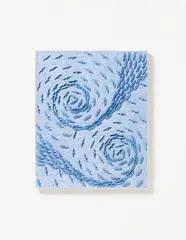 Gusmaroli, Vortice azzurro, 2014, Paper collaged on paper lace on canvas