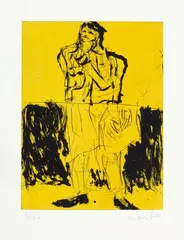 Maler im Mantel by Georg Baselitz, 2006, Original colour etching on wove paper, sold Nov 2015