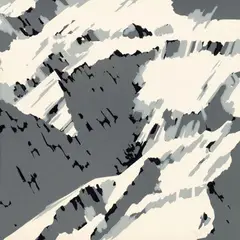 Schweizer Alpen II (B2) by Gerhard Richter, 1969, Black and grey silkscreen on cardboard, sold Nov 2015