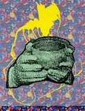 S.H. - oder wann zählen die Punkte? by Sigmar Polke, Mischtechnik auf Carberol behandeltem Dekorstoff, offered Nov 2015