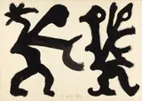 A. R. Penck, Untitled, Circa 1990, India ink on laid paper