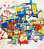Joanne Greenbaum, Prom Queen, 2006, Mixed media on canvas