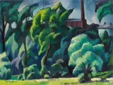 Adolf Erbslöh, Landschaft mit Fabrik, 1915, Oil on canvas