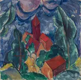 Walter Ophey, Dorf(Dörfchen), 1920, Oil on canvas