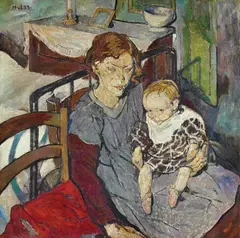 Mela Muter, 2 Kinder, 1912, Oil on herringbone canvas