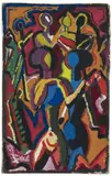 Max Ackermann, Figürliche Szene, 1933, Oil on card