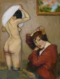 Louis Anquetin, Femmes à leur toilette, 1890, Oil on card