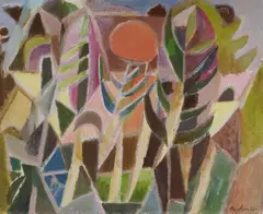 Sonne im Schilf by Eduard Bargheer, 1952, Oil on canvas, sold Nov 2015